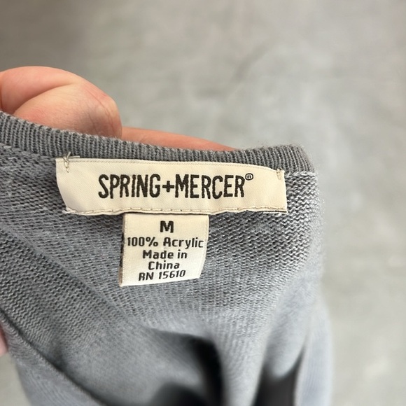 Spring + Mercer Gray and Pink Star Sweater Top Size Medium - Picture 5 of 5